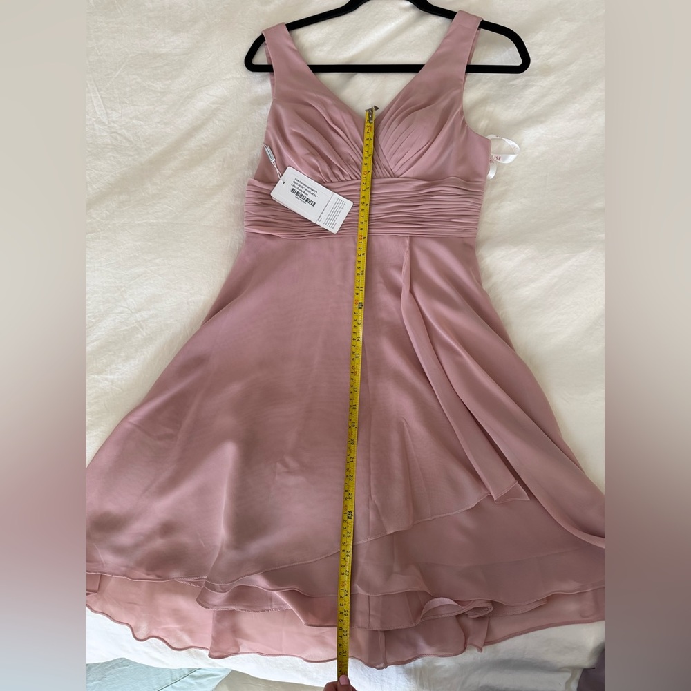 Sleeveless Dusty Rose V-Neck Chiffon Dress